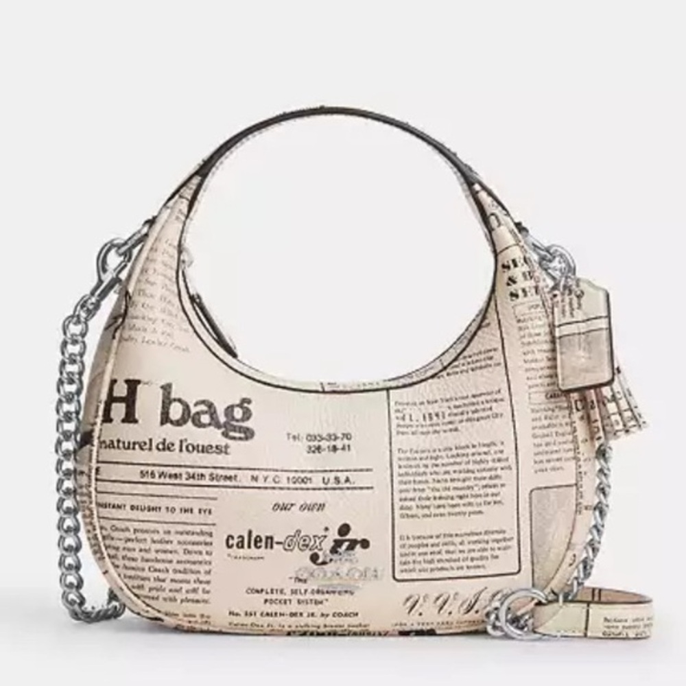 Coach Carmen Mini Crossbody Bag With Newspaper Print